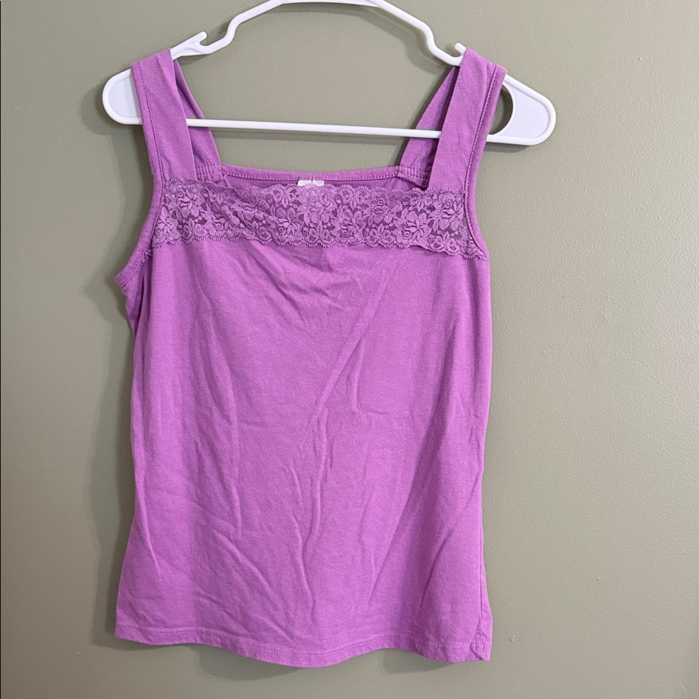 Purple Lace Trim Women's Top